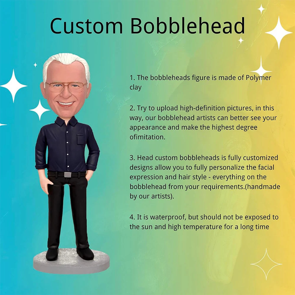 Custom Bobblehead,Full Body Customization Based on Pictures,Personalized Bobblehead Doll Best Gift for Family and Friends-larkway tradelink