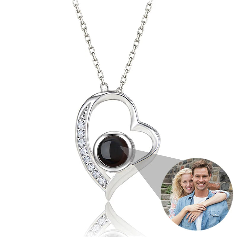 Custom Photo Necklace Projection Necklace with Picture Personalized Necklace Jewelry Gifts for Women-larkway tradelink