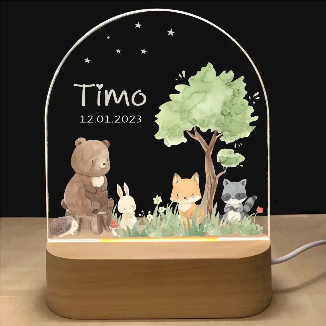Personalized 3D Children Animal Lamp Custom First Name Night Light For Decoration Gift-larkway tradelink