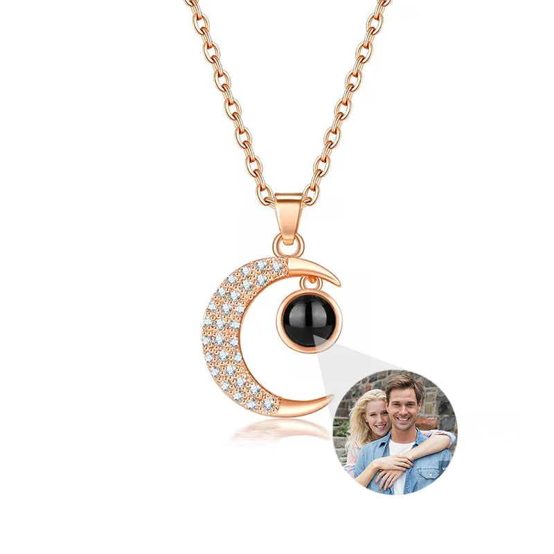 Custom Photo Necklace Projection Necklace with Picture Personalized Necklace Jewelry Gifts for Women-larkway tradelink