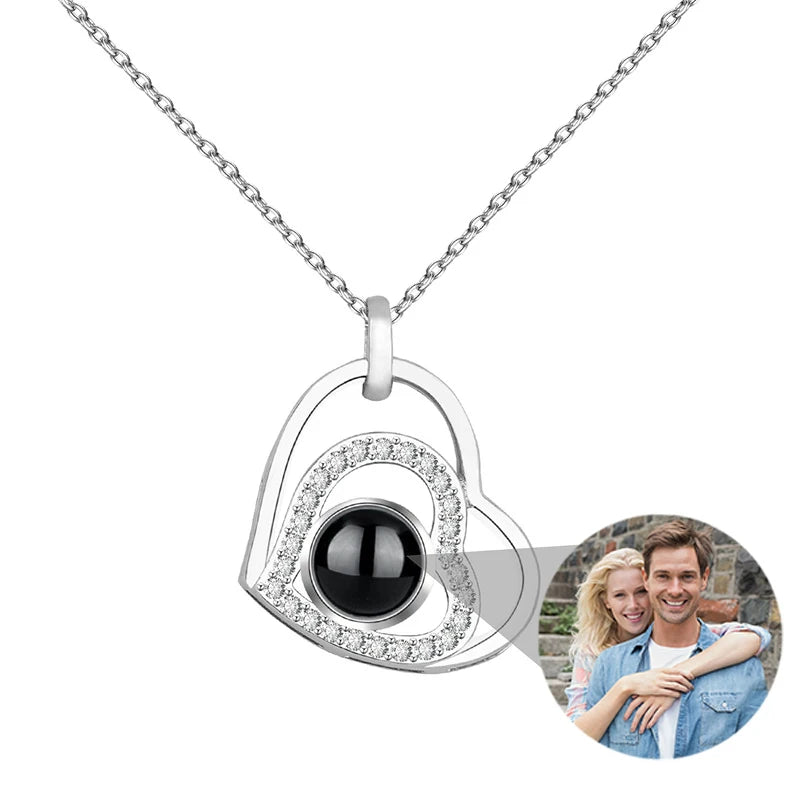Custom Photo Necklace Projection Necklace with Picture Personalized Necklace Jewelry Gifts for Women-larkway tradelink
