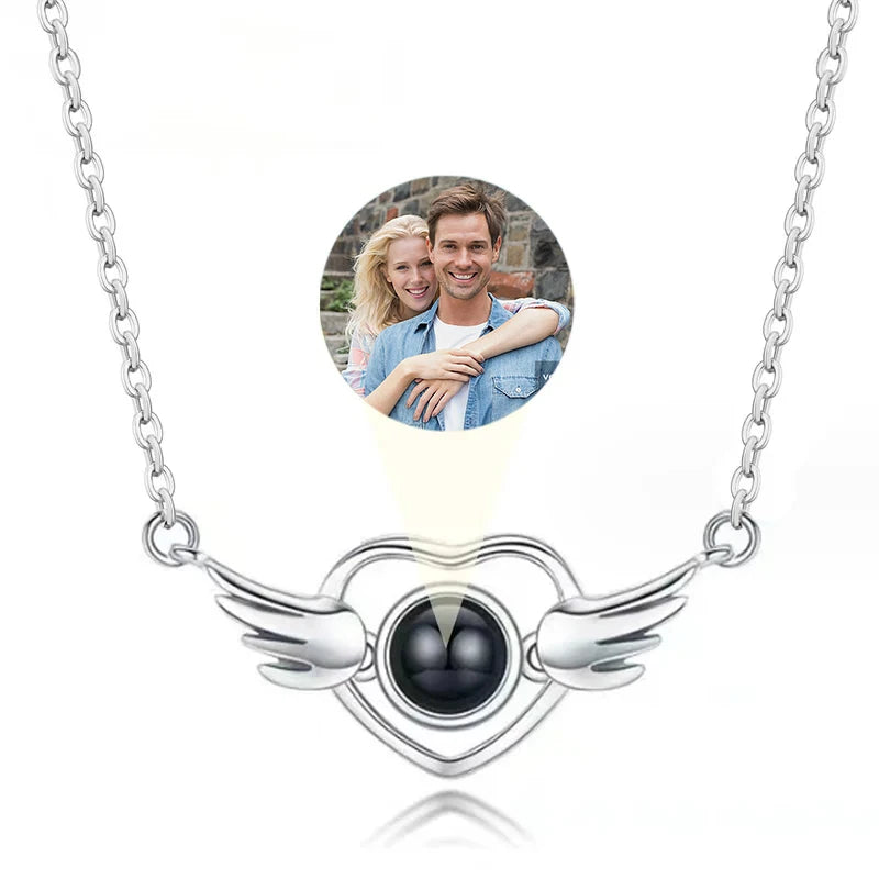 Custom Photo Necklace Projection Necklace with Picture Personalized Necklace Jewelry Gifts for Women-larkway tradelink