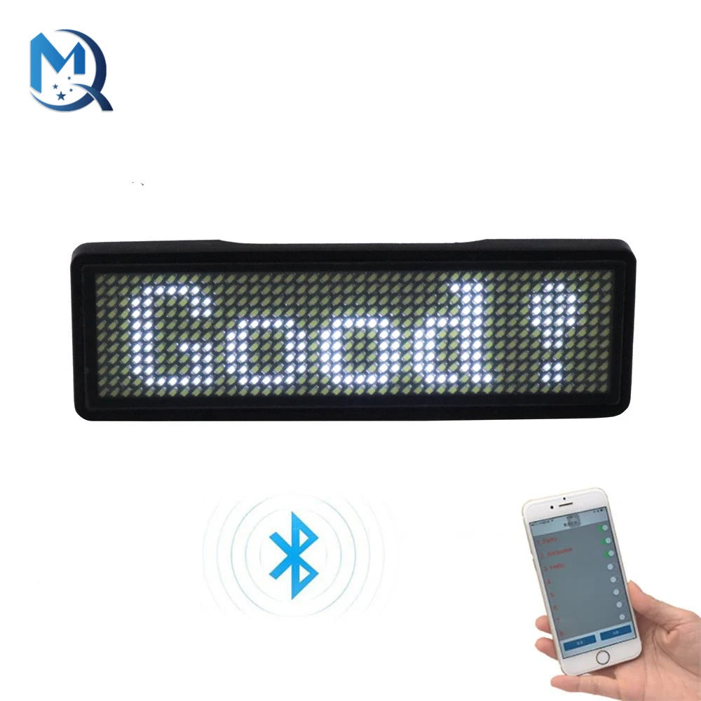Custom Text Bluetooth LED Badge Personalized USB Charging Programmable  Durable Sign with Multiple Languages-larkway tradelink