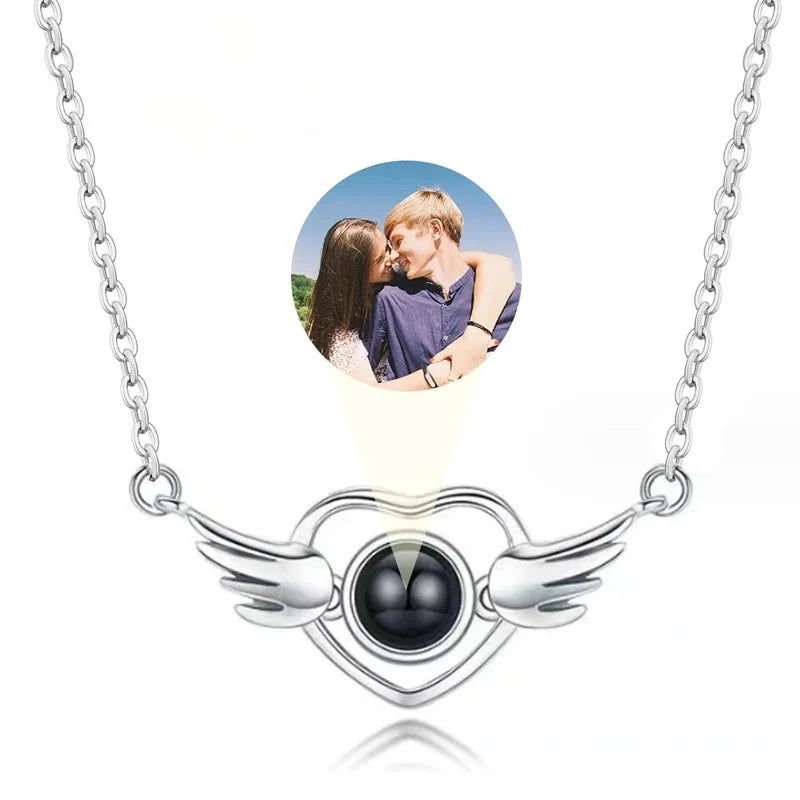 Custom Photo Necklace Projection Necklace with Picture Personalized Necklace Jewelry Gifts for Women-larkway tradelink