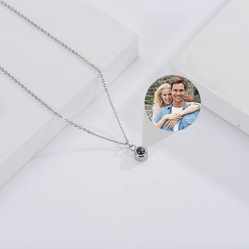 Custom Photo Necklace Projection Necklace with Picture Personalized Necklace Jewelry Gifts for Women-larkway tradelink
