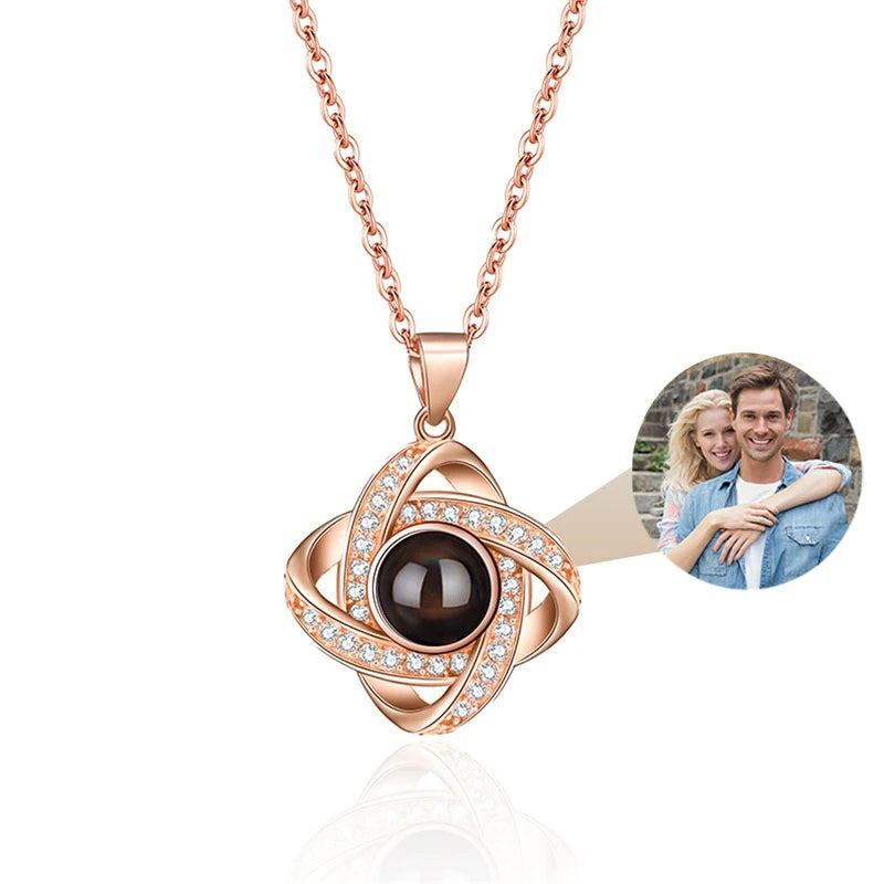 Custom Photo Necklace Projection Necklace with Picture Personalized Necklace Jewelry Gifts for Women-larkway tradelink