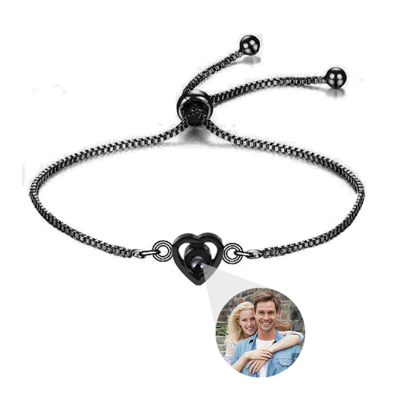 Custom Photo Bracelet Personalized Projection Bracelets with Picture Inside 100 Languages I Love You Stainless Steel Bracelet-larkway tradelink