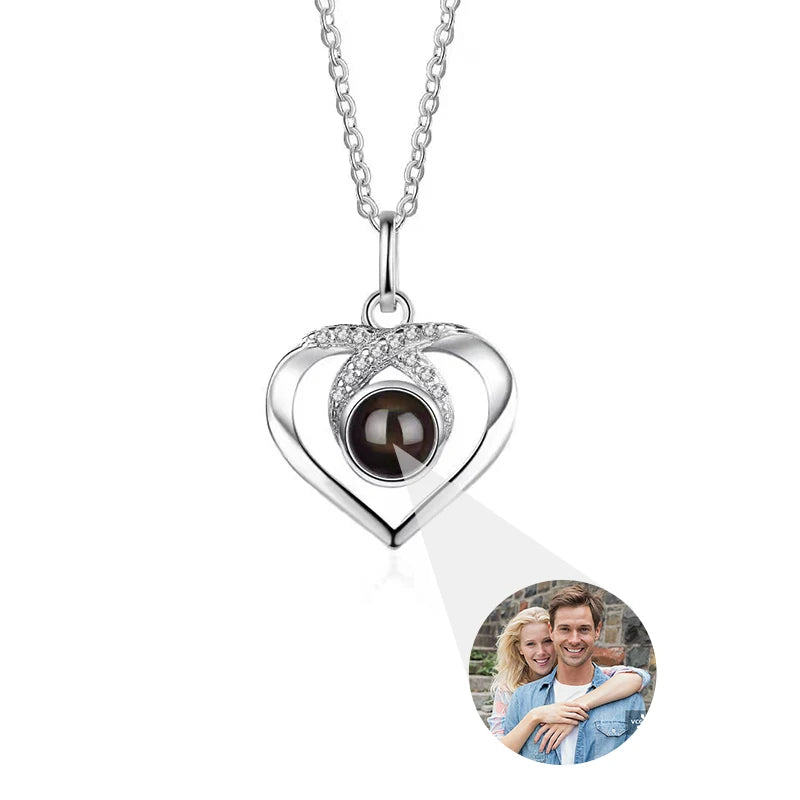 Custom Photo Necklace Projection Necklace with Picture Personalized Necklace Jewelry Gifts for Women-larkway tradelink