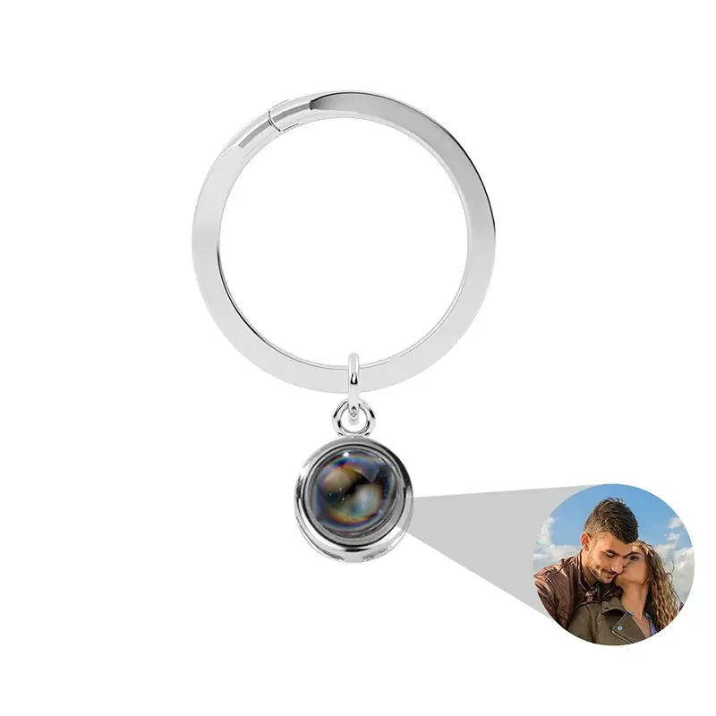 Personalized Photo Projection Keychain Custom Heart Photo Keyring Projection Keychain for Women Anniversary Memorial Gifts-larkway tradelink