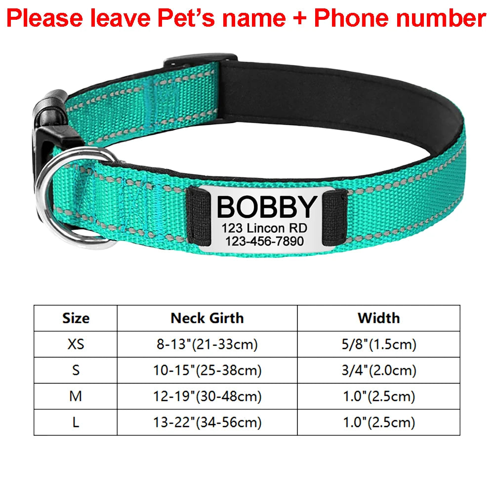 Custom Engraved Dog Collar Personalized Nylon Name ID for Pet-larkway tradelink