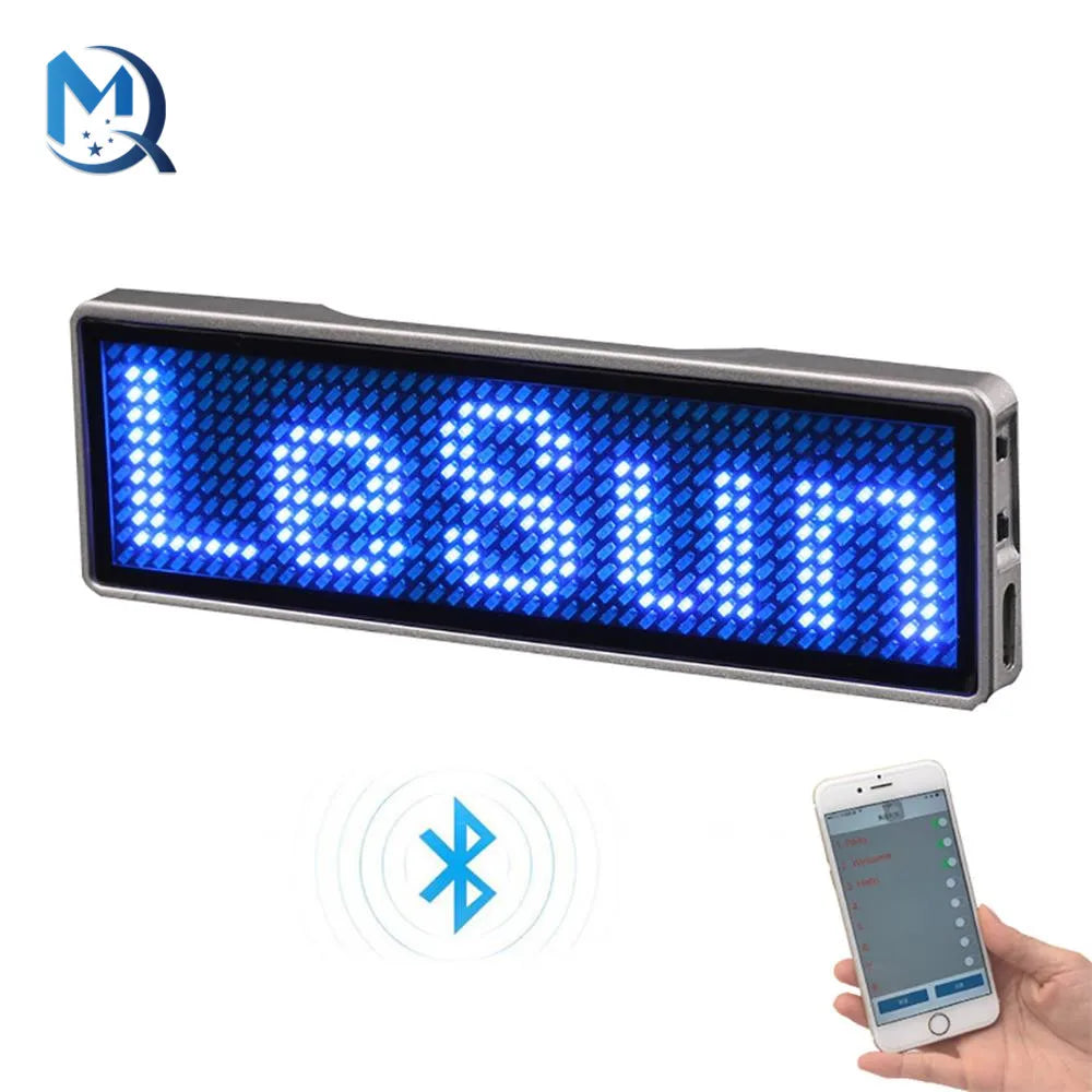 Custom Text Bluetooth LED Badge Personalized USB Charging Programmable  Durable Sign with Multiple Languages-larkway tradelink