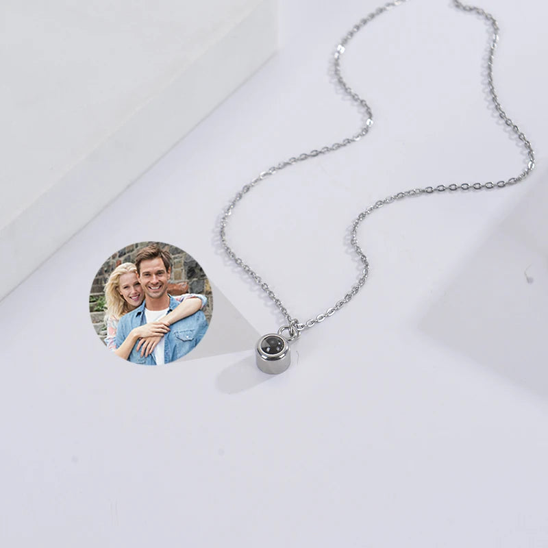 Custom Photo Necklace Projection Necklace with Picture Personalized Necklace Jewelry Gifts for Women-larkway tradelink