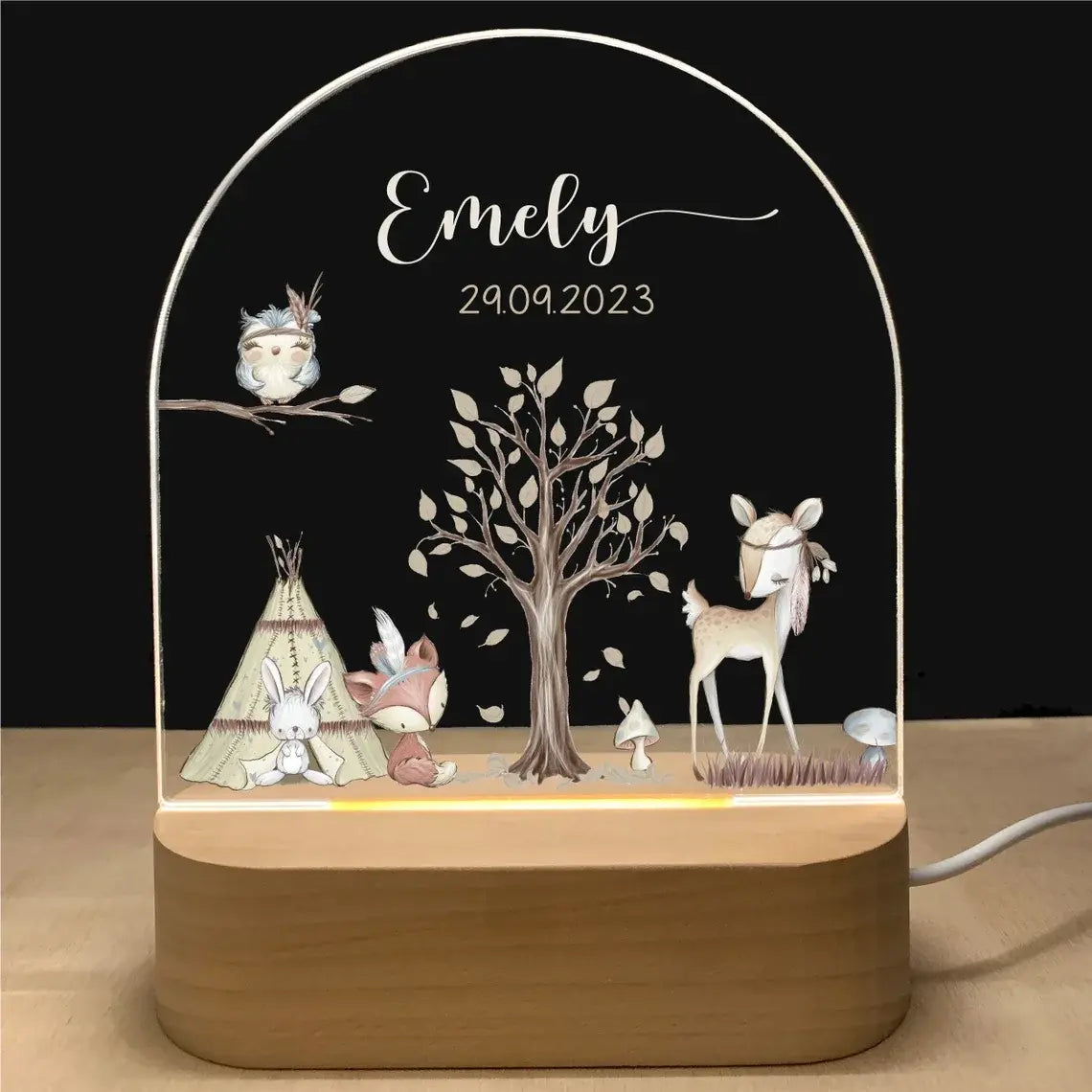 Personalized 3D Children Animal Lamp Custom First Name Night Light For Decoration Gift-larkway tradelink
