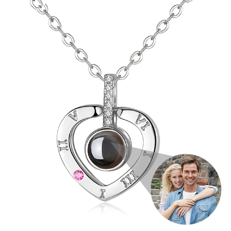 Custom Photo Necklace Projection Necklace with Picture Personalized Necklace Jewelry Gifts for Women-larkway tradelink