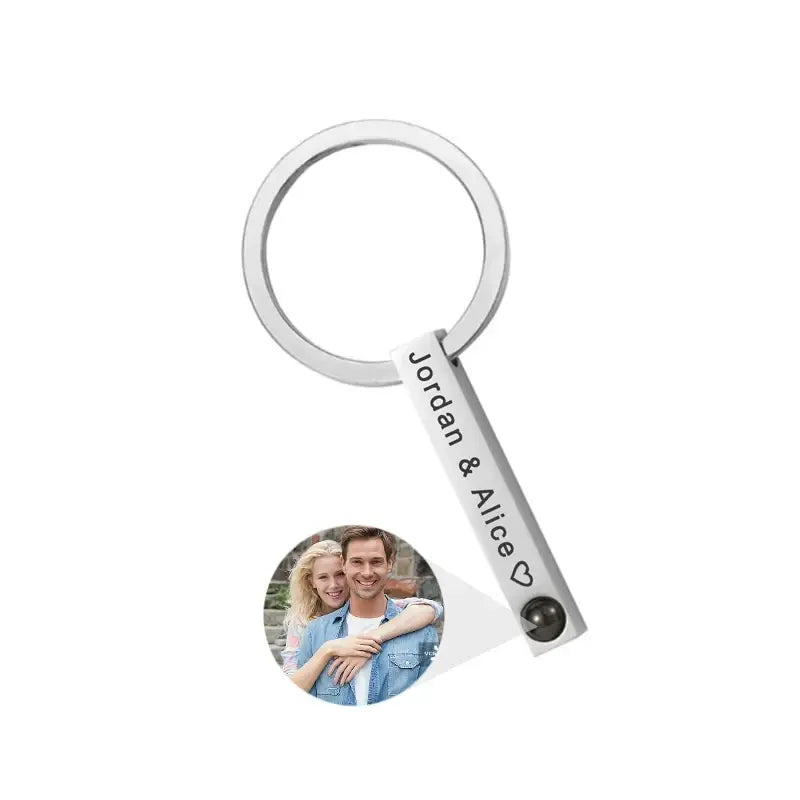 Personalized Photo Projection Keychain Custom Heart Photo Keyring Projection Keychain for Women Anniversary Memorial Gifts-larkway tradelink