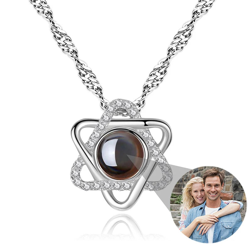 Custom Photo Necklace Projection Necklace with Picture Personalized Necklace Jewelry Gifts for Women-larkway tradelink