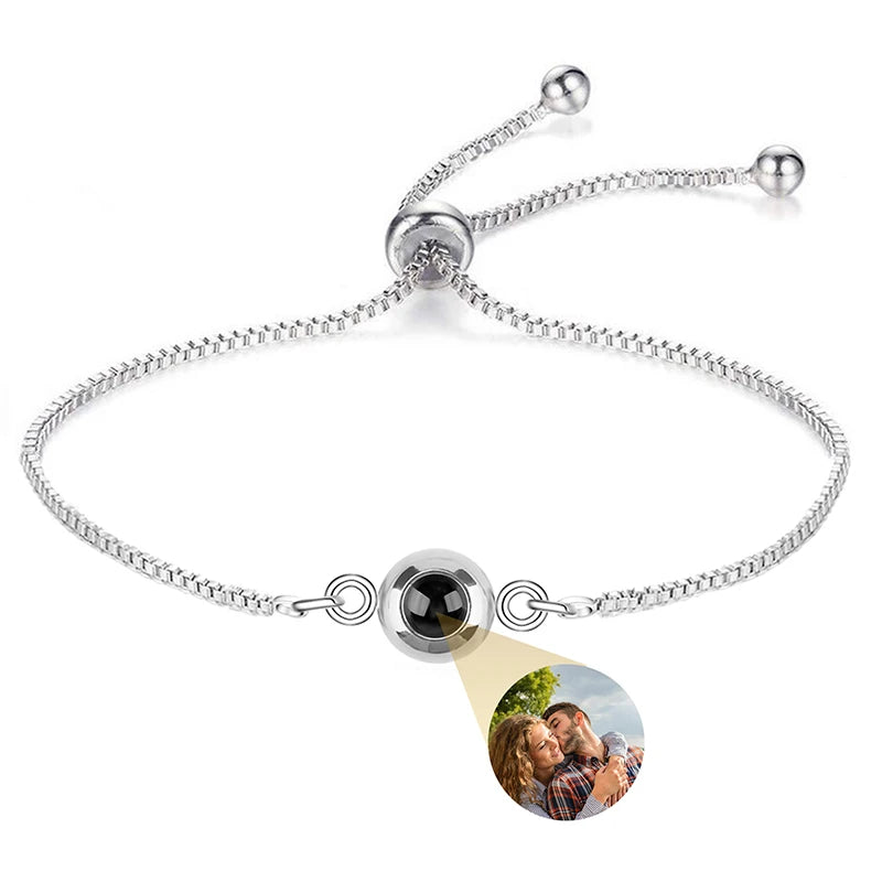 Custom Photo Bracelet Personalized Projection Bracelets with Picture Inside 100 Languages I Love You Stainless Steel Bracelet-larkway tradelink