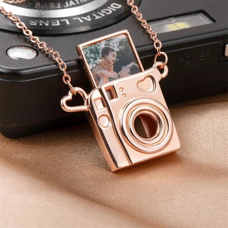 Personalized Camera Photo Locket Necklace Custom Envelope Picture Necklace for Women Mother Pet Birthday Memorial Jewelry Gift-larkway tradelink