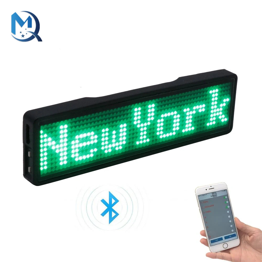Custom Text Bluetooth LED Badge Personalized USB Charging Programmable  Durable Sign with Multiple Languages-larkway tradelink