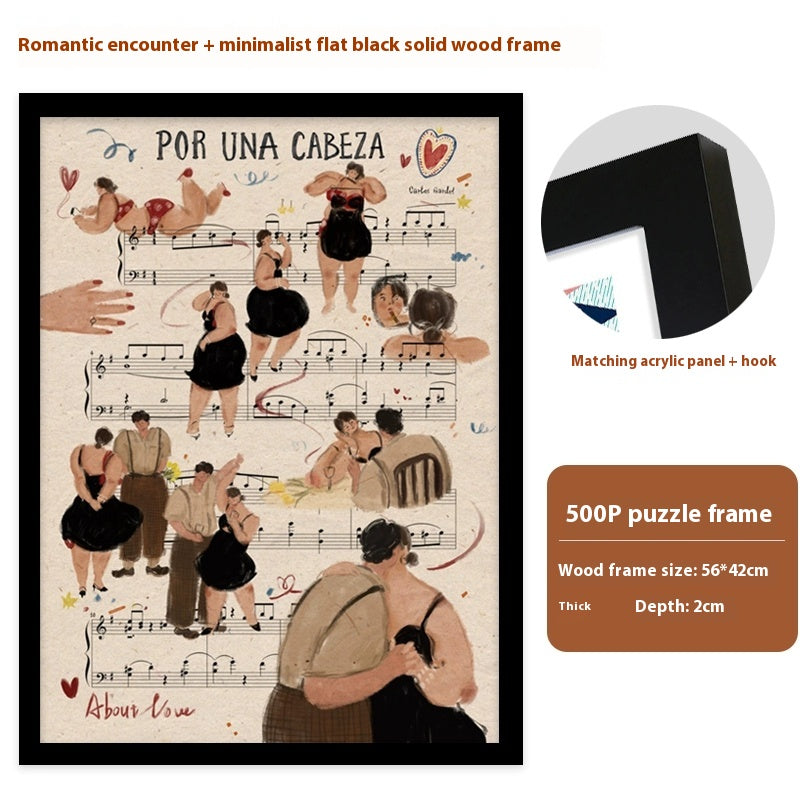 NFC Music Jigsaw Puzzle 500 Pieces Framed Scan to Play Songs Decompression Gift-larkway tradelink