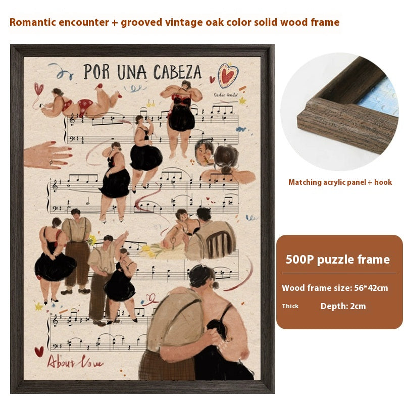 NFC Music Jigsaw Puzzle 500 Pieces Framed Scan to Play Songs Decompression Gift-larkway tradelink