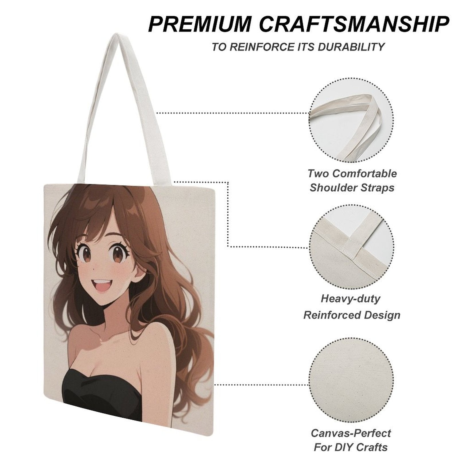 Custom Photo Martin Canvas Bag Personalized Tote Bag Double Sided Print 38x41cm（15x16.1 in）-larkway tradelink