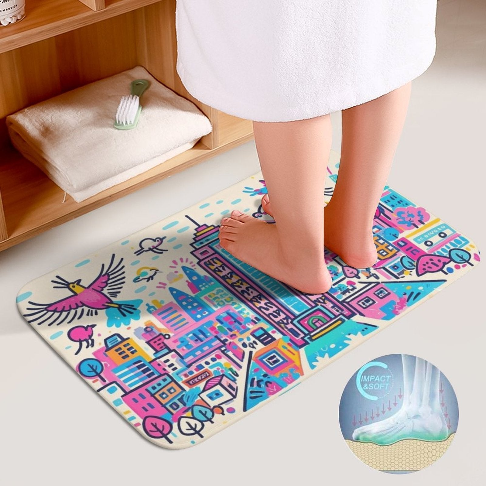Custom Coral Velvet Floor Mat  Non Slip Dot Backing Personalized Picture Mat Set 3 Pcs-larkway tradelink