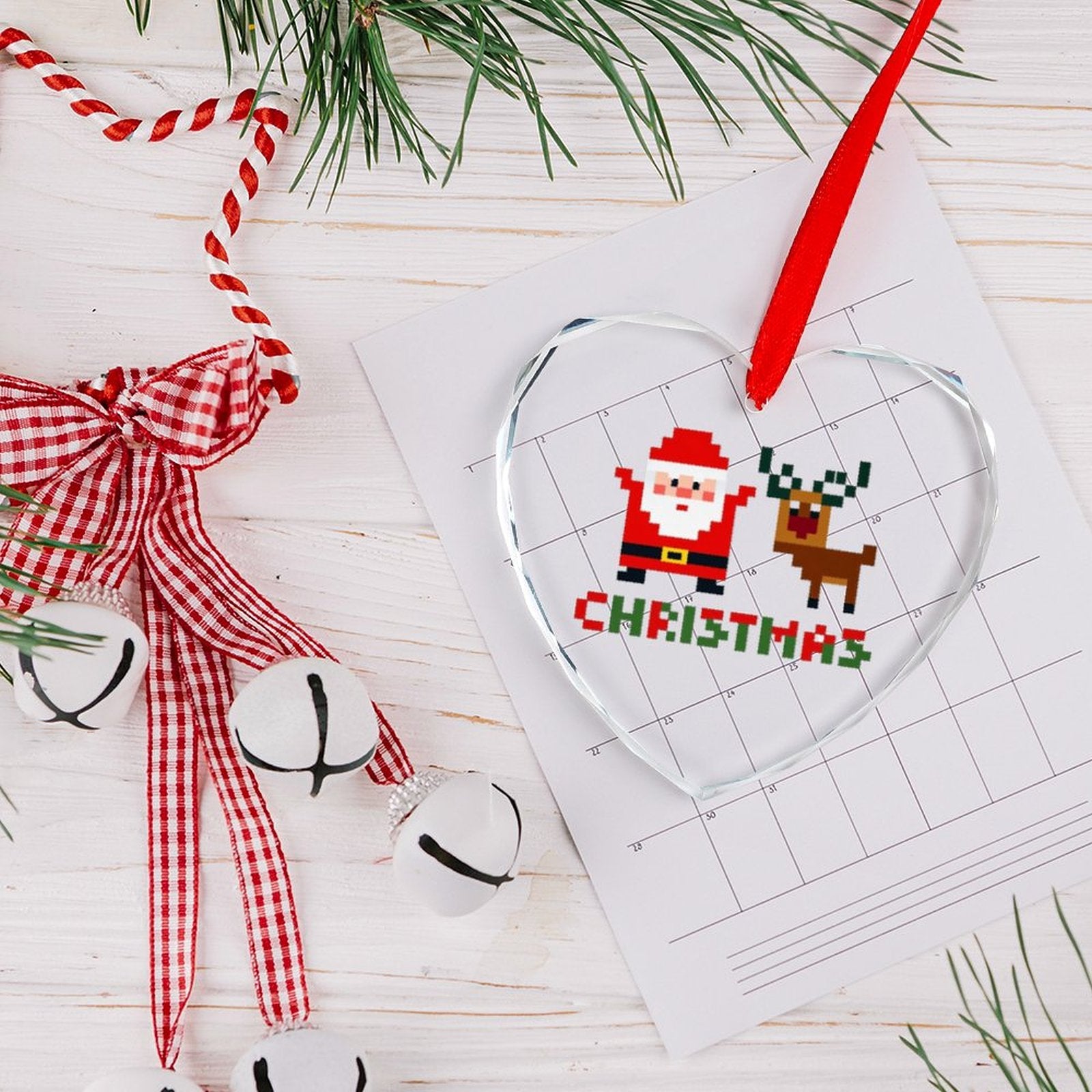 Custom Heart Shaped Crystal Glass Personalized Pendant Photo Decoration-larkway tradelink