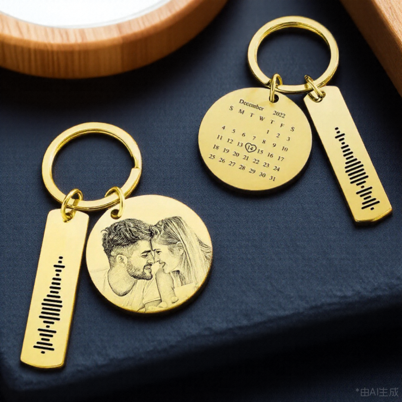 Personalized Stainless Steel keychain Custom Photo Pendant-larkway tradelink