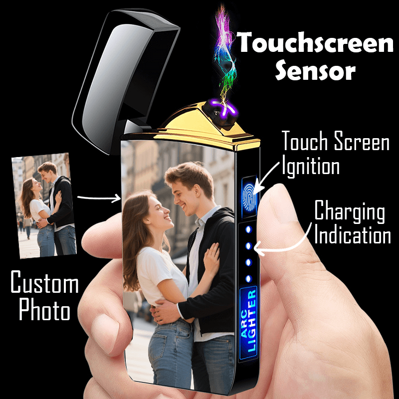 Custom Photo Lighter with Fingerprint Unlock Personalized Picture Gift-larkway tradelink