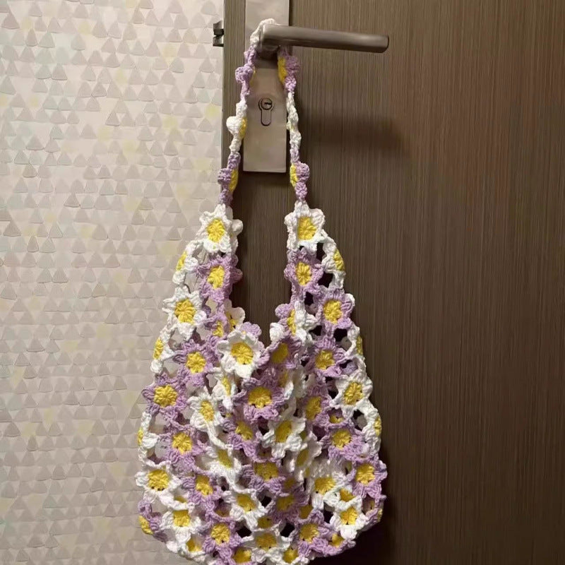 Knitted Colorful Flower Yarn Bag DIY Kit-larkway tradelink