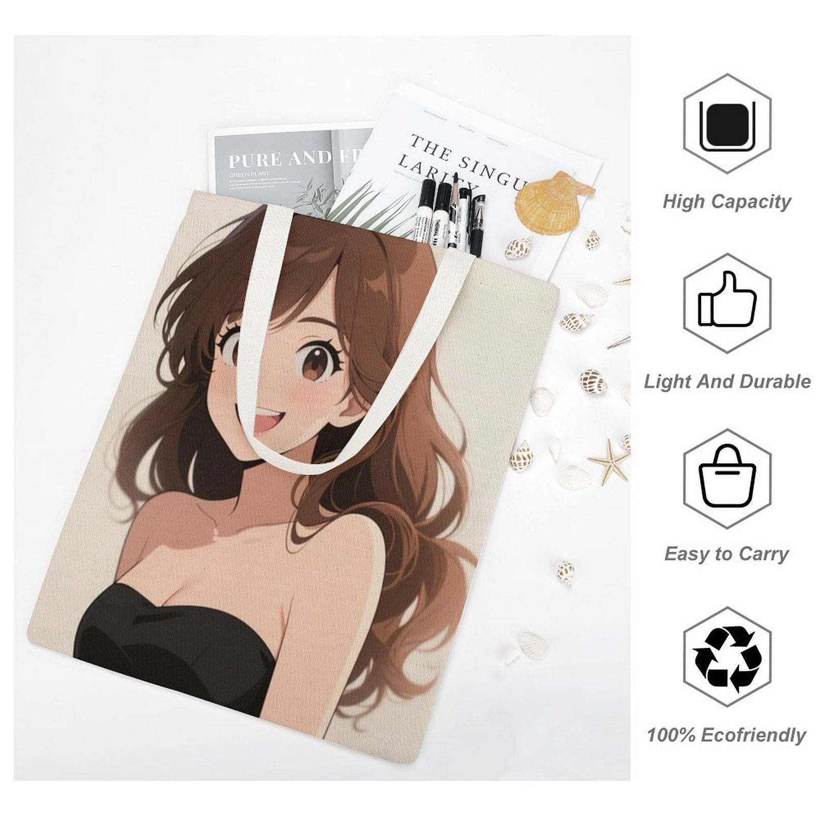 Custom Photo Martin Canvas Bag Personalized Tote Bag Double Sided Print 38x41cm（15x16.1 in）-larkway tradelink