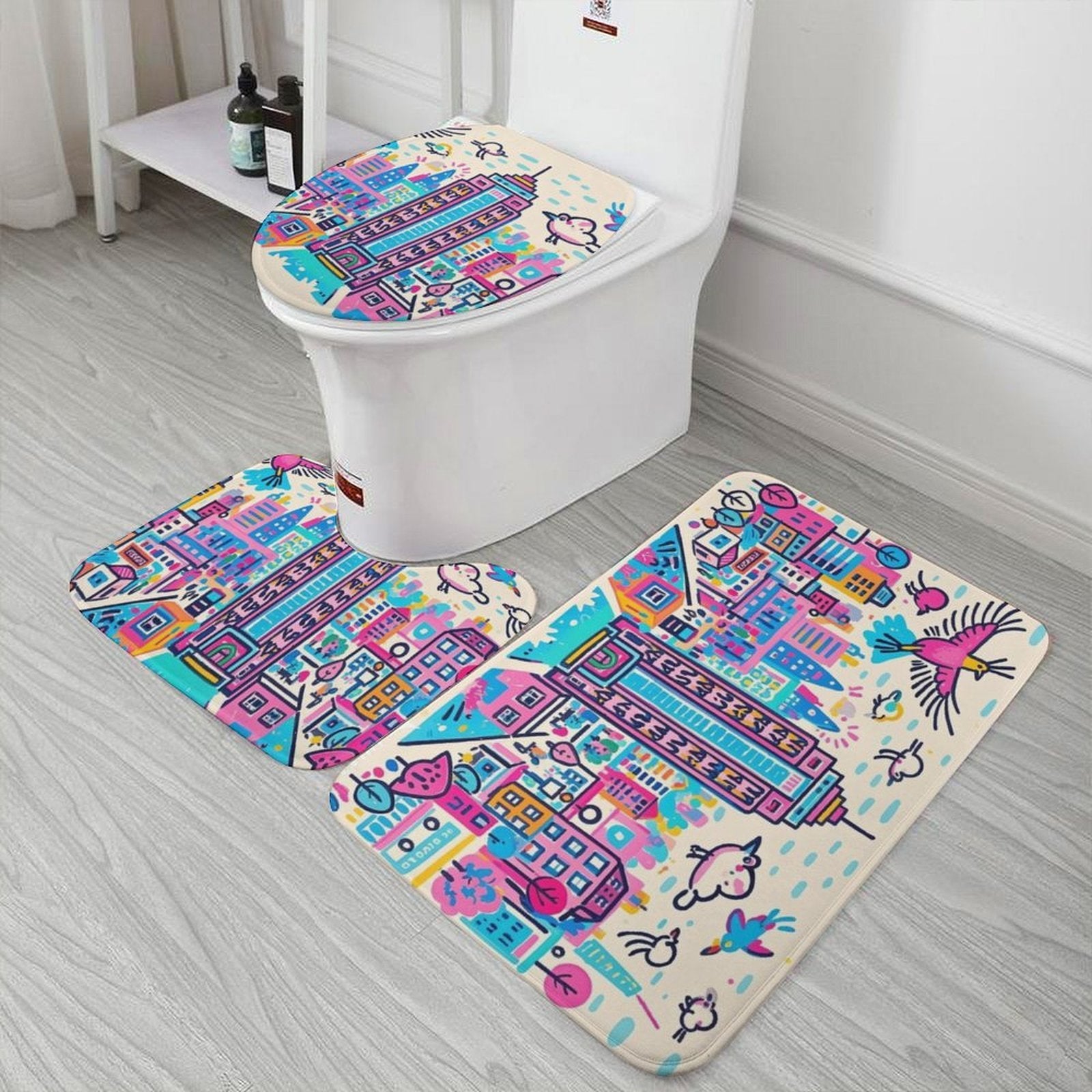 Custom Coral Velvet Floor Mat  Non Slip Dot Backing Personalized Picture Mat Set 3 Pcs-larkway tradelink