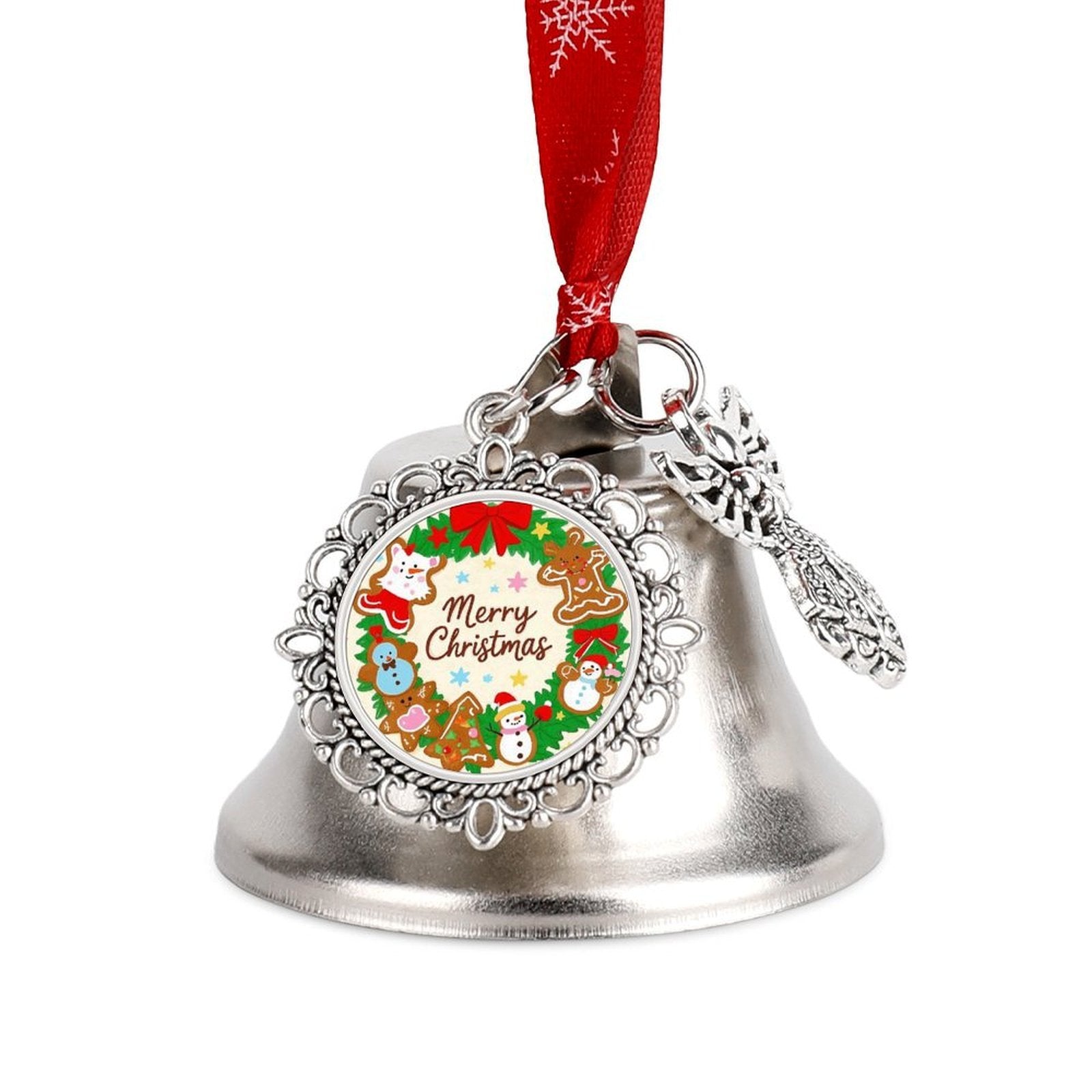 Custom Photo Christmas Bell Ornament Personalized Decoration with Multi Pendant-larkway tradelink