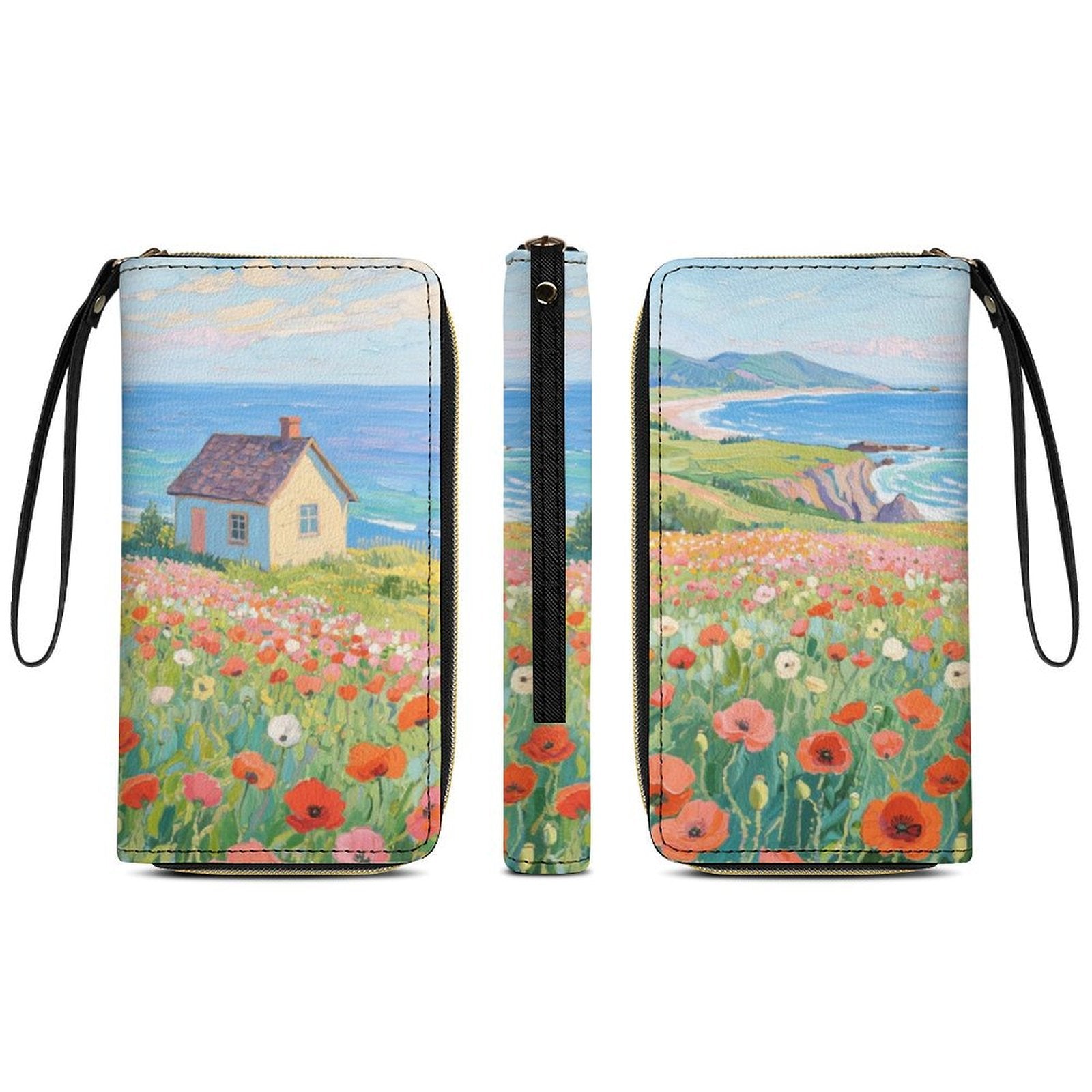 Custom Photo Leather Wallet Personalized Wallet With Lanyard Double Sided Design-larkway tradelink