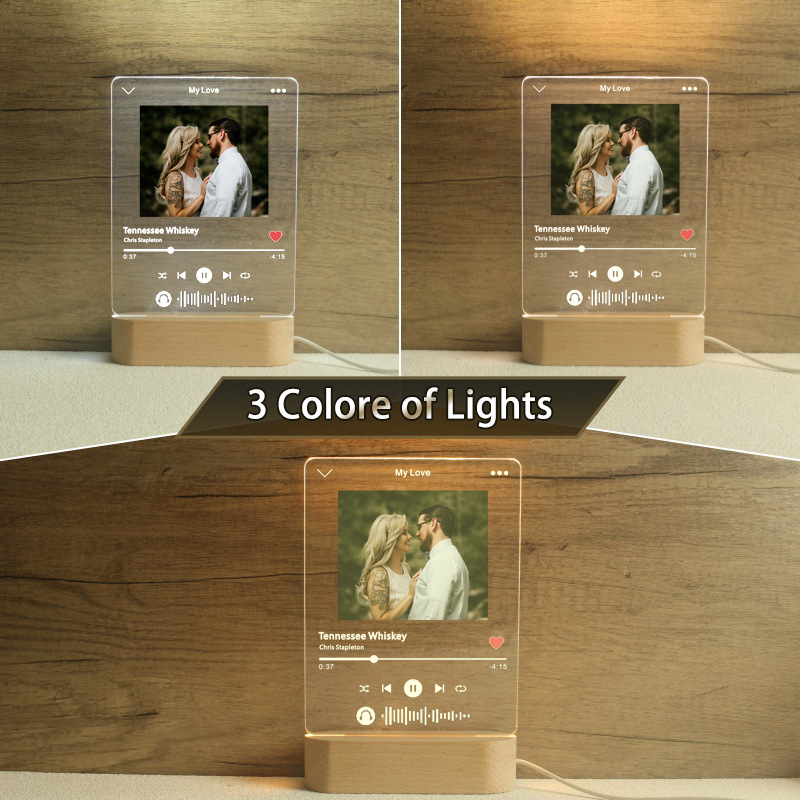 Customizable Photo Music Lamp Personalized Acrylic Music Player Picture Gift-larkway tradelink