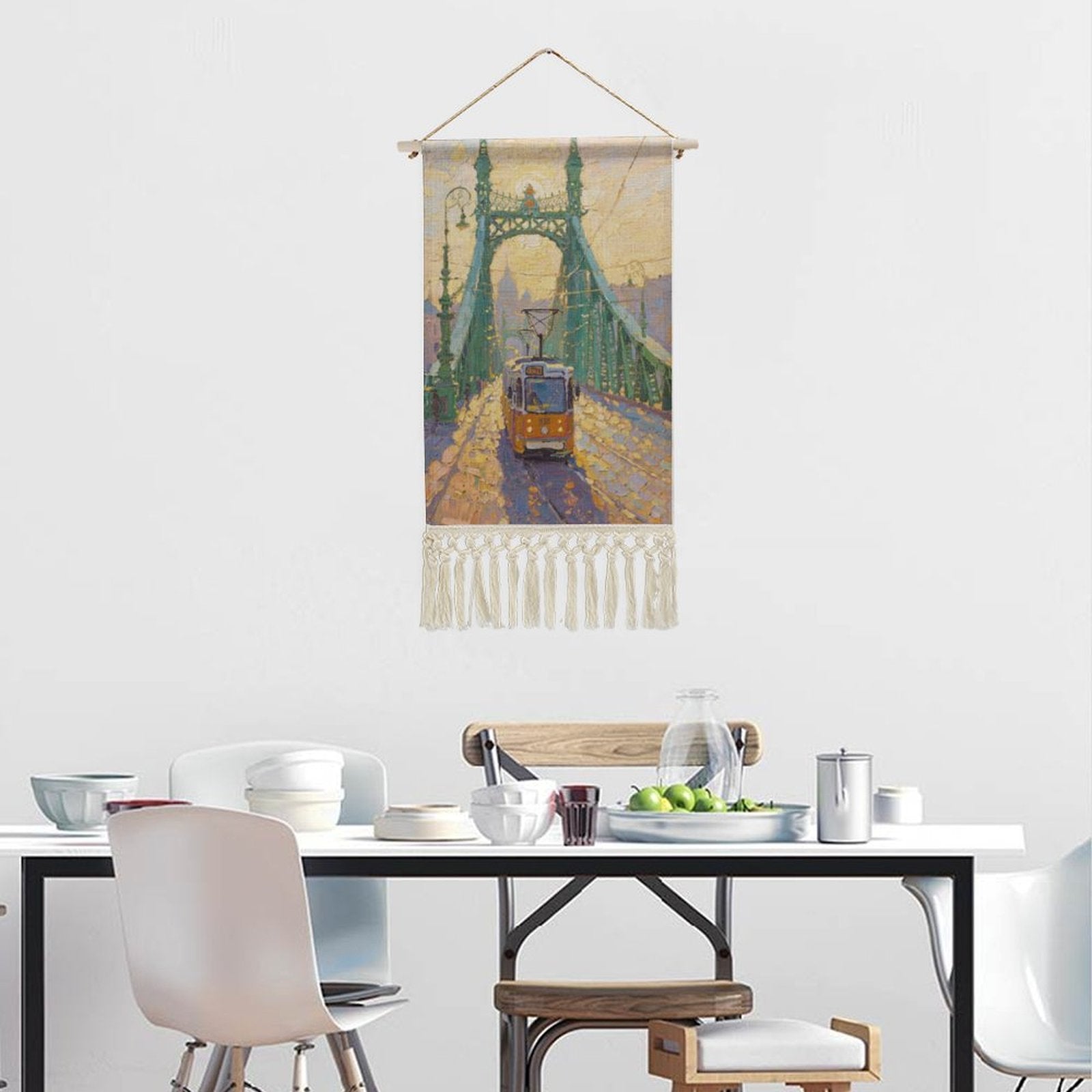 Custom Photo Cotton And Linen Hanging Art with Tassels Personalized Decor-larkway tradelink