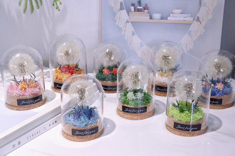 Custom Engraved Text Eternal Dandelion Glass Dome Personalized Gift-larkway tradelink