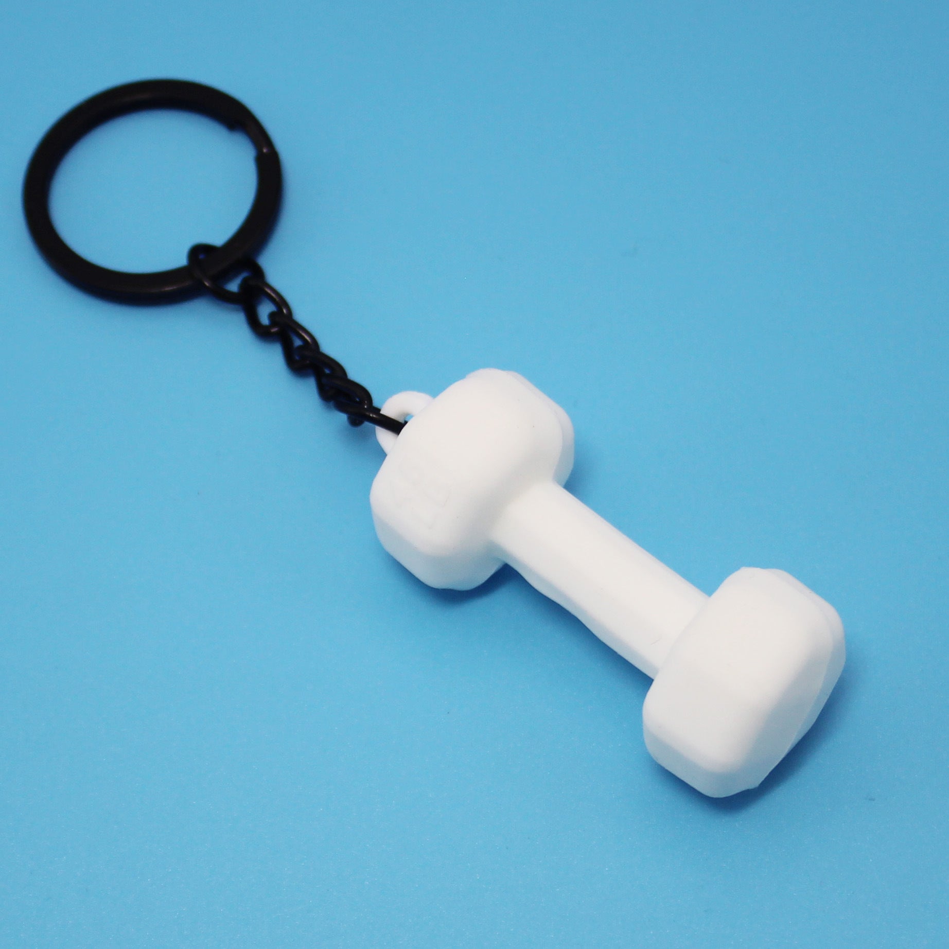 Dumbbell Keychain Accessories Equipment Pendant Metal Rubber Mini Backpack Keychain-larkway tradelink