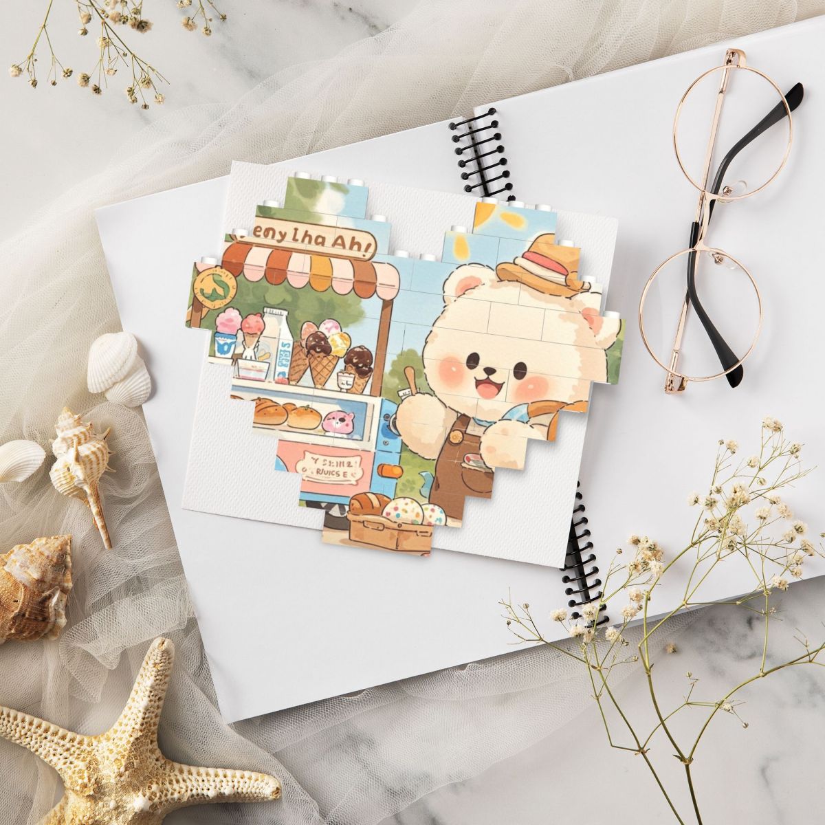 Custom Heart Shaped Block Puzzle Personalized Picture Jigsaw 30 Pcs-larkway tradelink