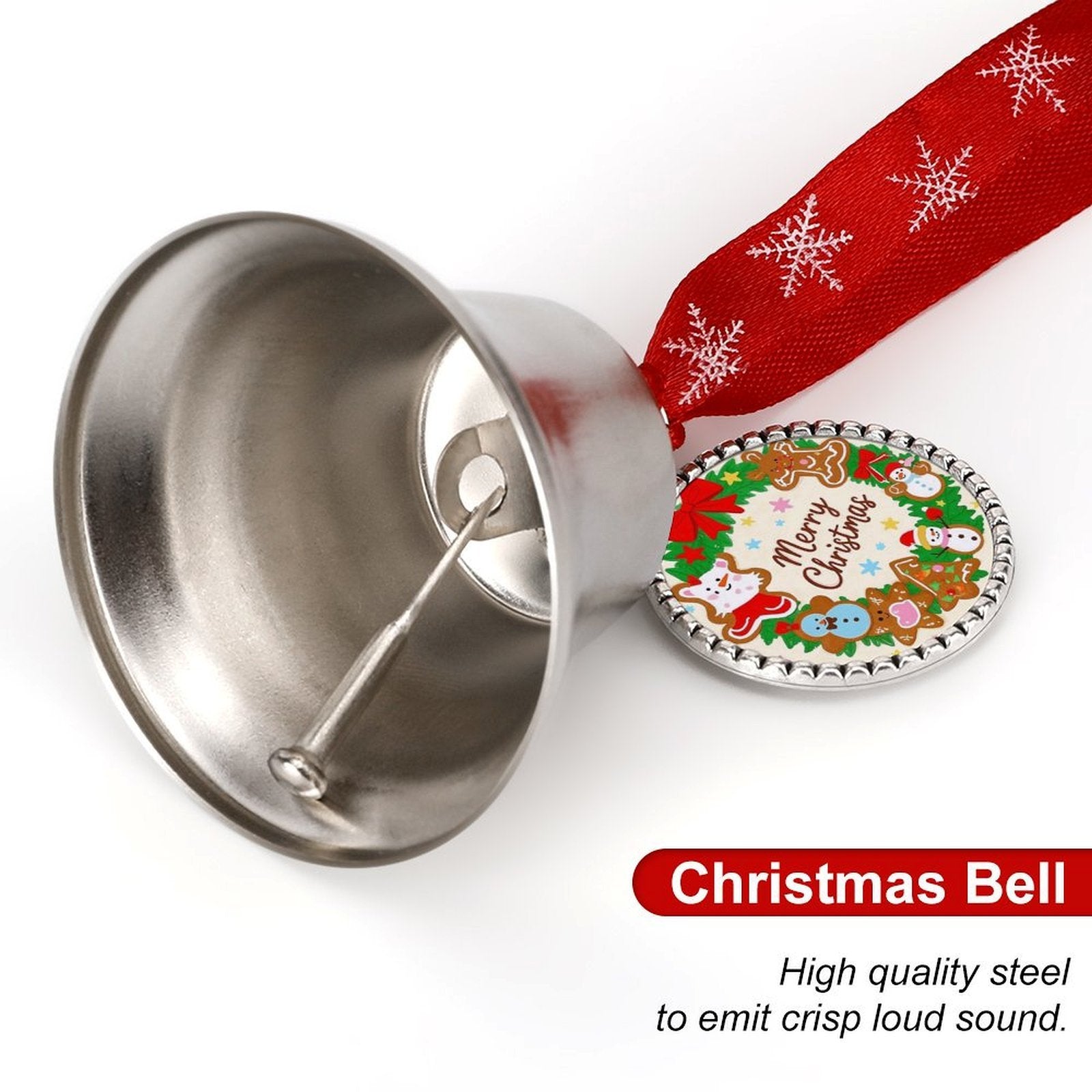 Custom Photo Christmas Bell Ornament Personalized Decoration with Multi Pendant-larkway tradelink