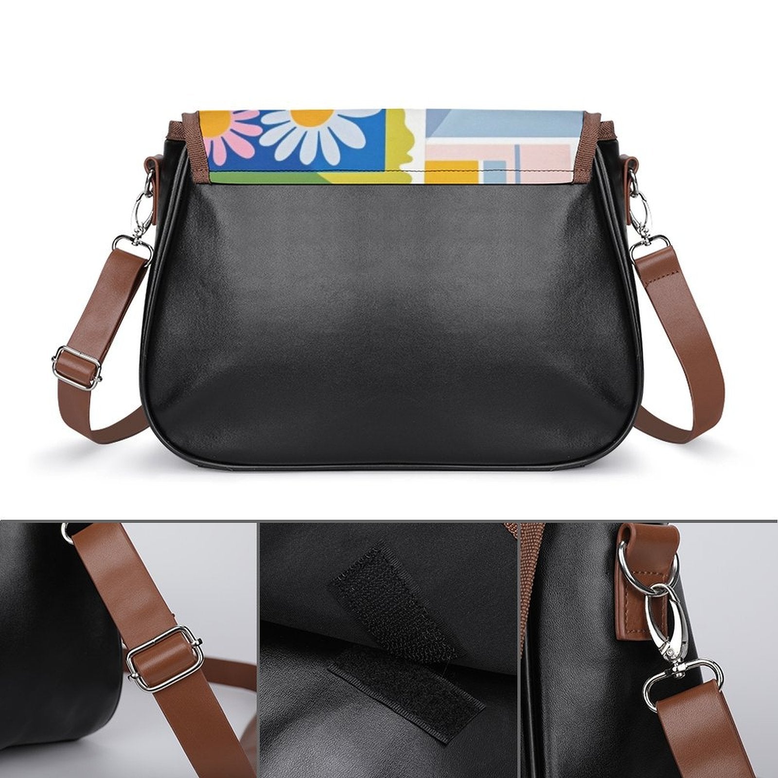 Custom Photo Leather Bag Detachable Strap Personalized Handbag for Her-larkway tradelink