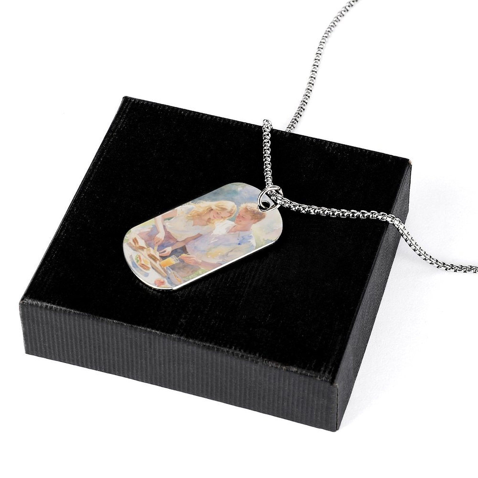 Custom Photo Titanium Steel Memorial Necklace Personalized Pendant Lightweight-larkway tradelink