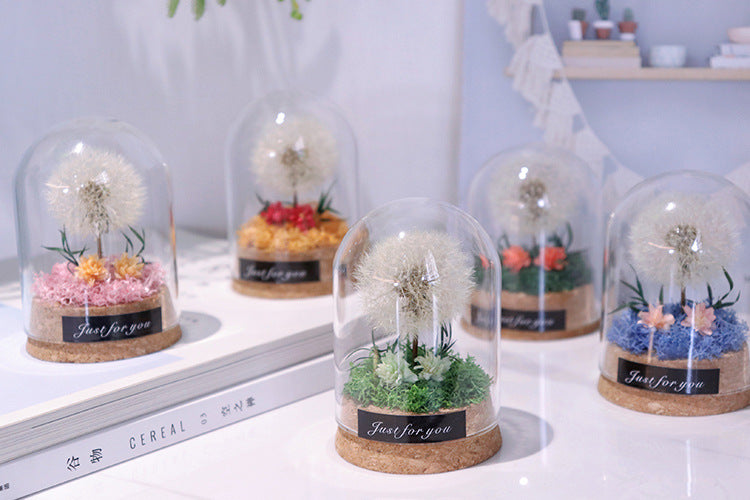 Custom Engraved Text Eternal Dandelion Glass Dome Personalized Gift-larkway tradelink