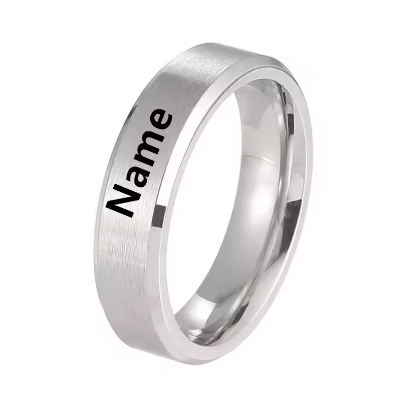 Personalized Titanium Steel Ring Customized Engraved Text for Gift-larkway tradelink