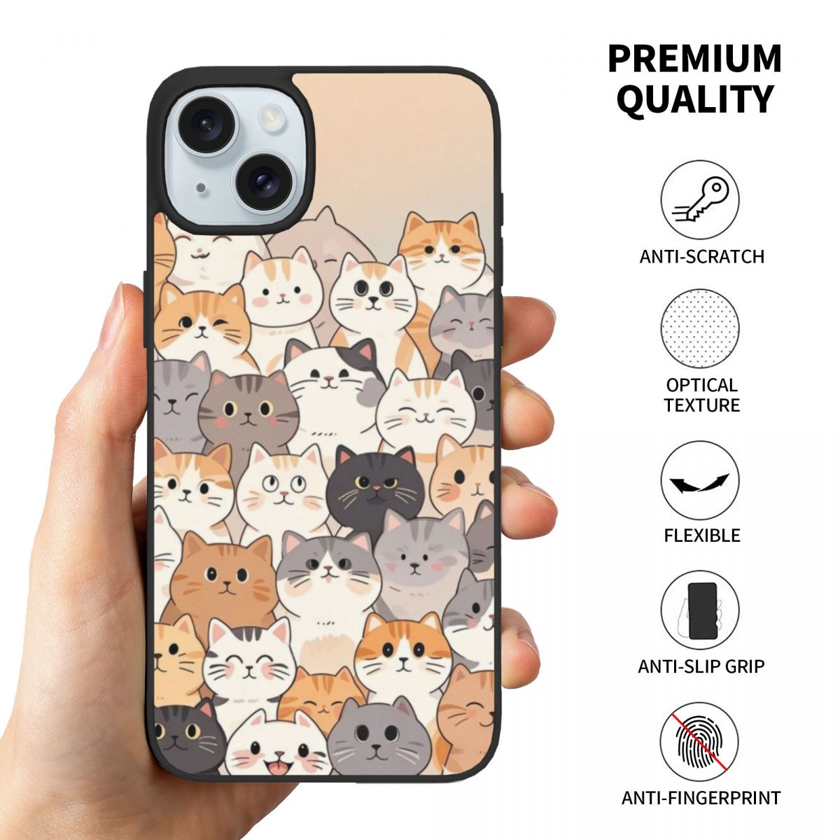Customizable Photo Iphone 15 PC Phone Case Dual Camera Personalized Drop Resistant Anti Scratch-larkway tradelink