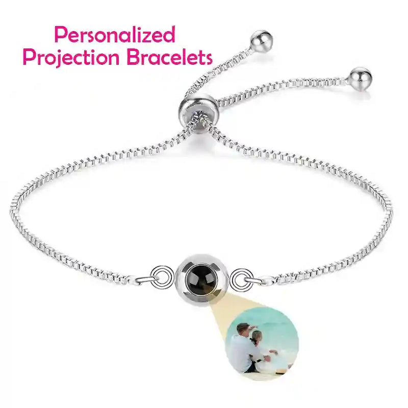 Custom Photo Bracelet Personalized Projection Bracelets with Picture Inside 100 Languages I Love You Stainless Steel Bracelet-larkway tradelink