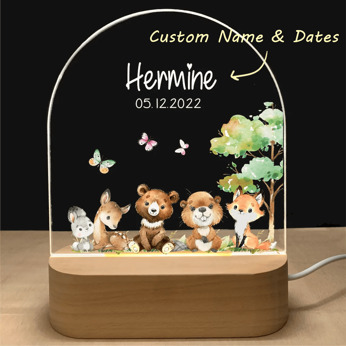 Personalized 3D Children Animal Lamp Custom First Name Night Light For Decoration Gift-larkway tradelink