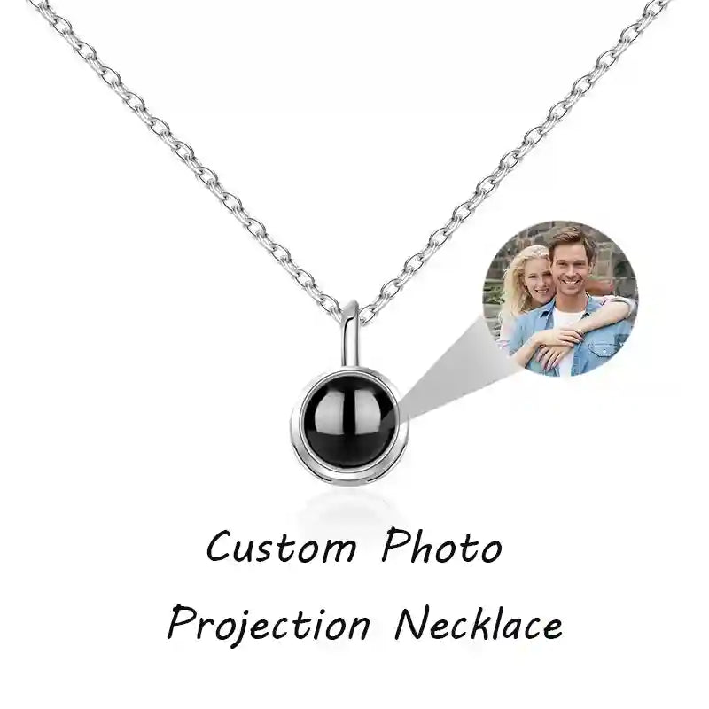 Custom Photo Necklace Projection Necklace with Picture Personalized Necklace Jewelry Gifts for Women-larkway tradelink