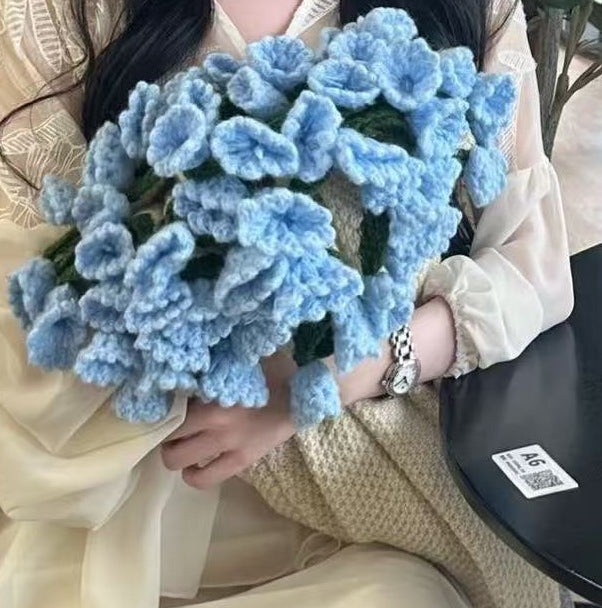 Hand-Knitted Rose Blanket DIY Kit & Ready-Made Gift for Mother's Day Valentine's Day-larkway tradelink